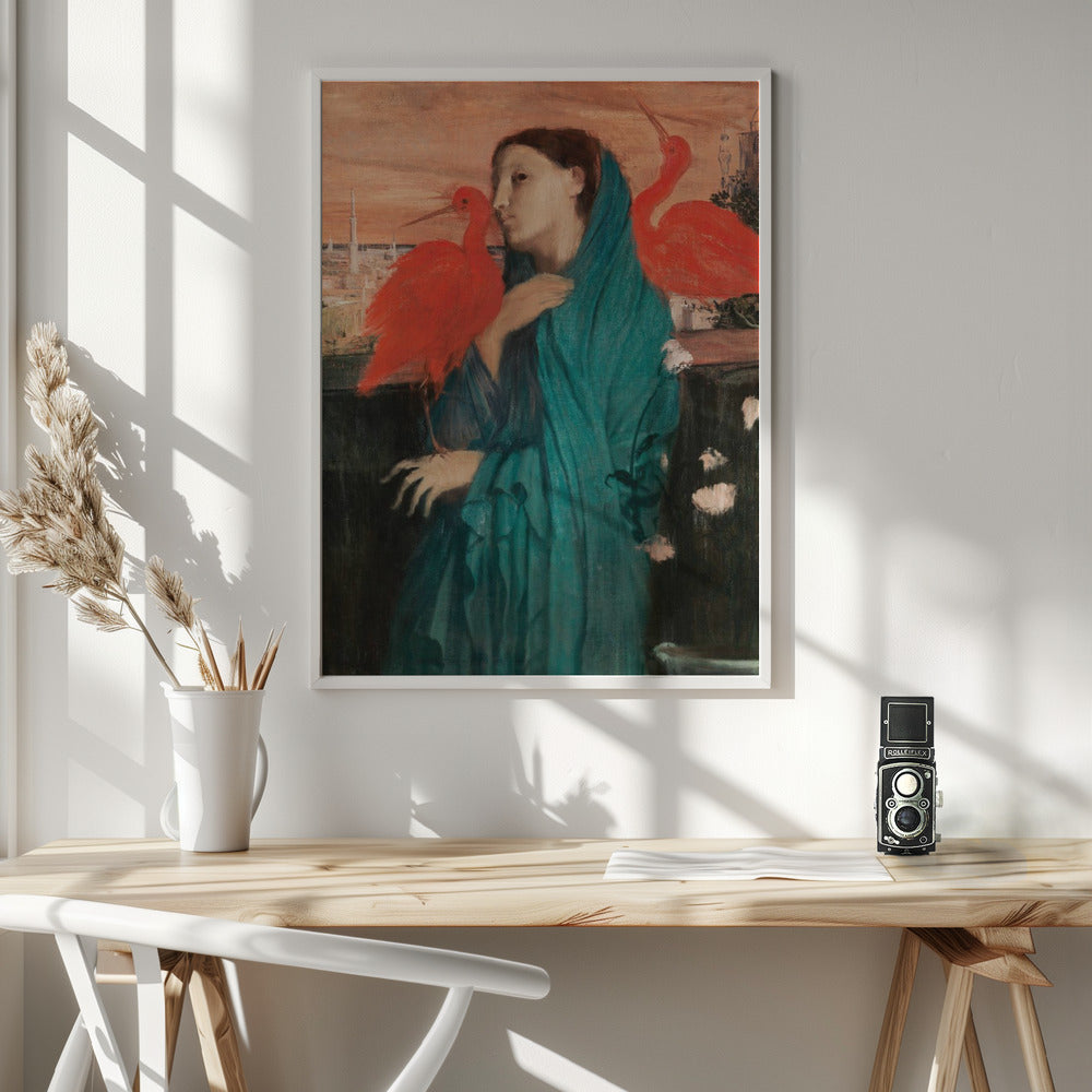 Young Woman With Ibis - Poster / Art Print - interiör