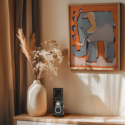 Happy Elephant - Poster / Art Print - interiör