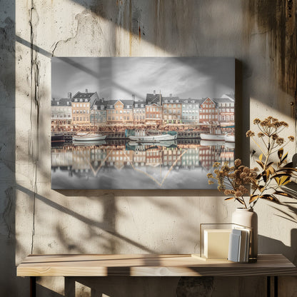 COPENHAGEN VINTAGE Nyhavn Idyllic Evening Impression - Poster / Art Print - interiör