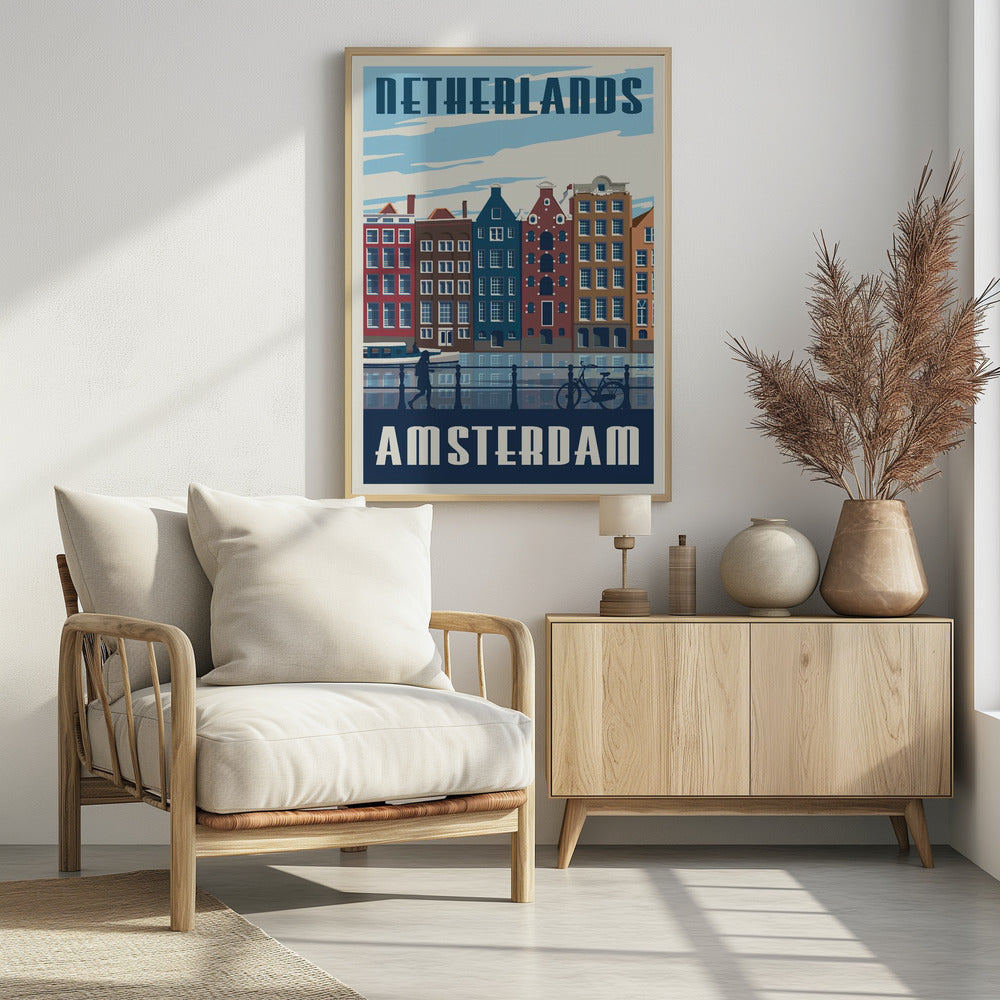 Amsterdam Travel Print - Poster / Art Print - interiör