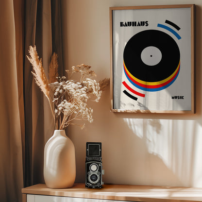 Bauhaus Musik Retro Illustration - Poster / Art Print - interiör