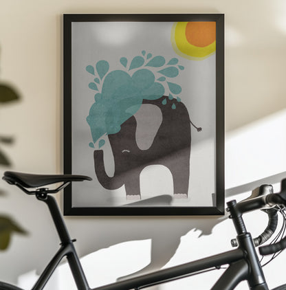 Funny elephant - Poster / Art Print - interiör