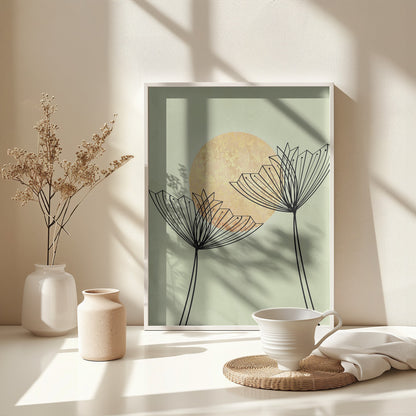Abstract Botanical Art Print - Poster / Art Print - interiör