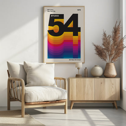 Studio 54 Retro Design - Poster / Art Print - interiör