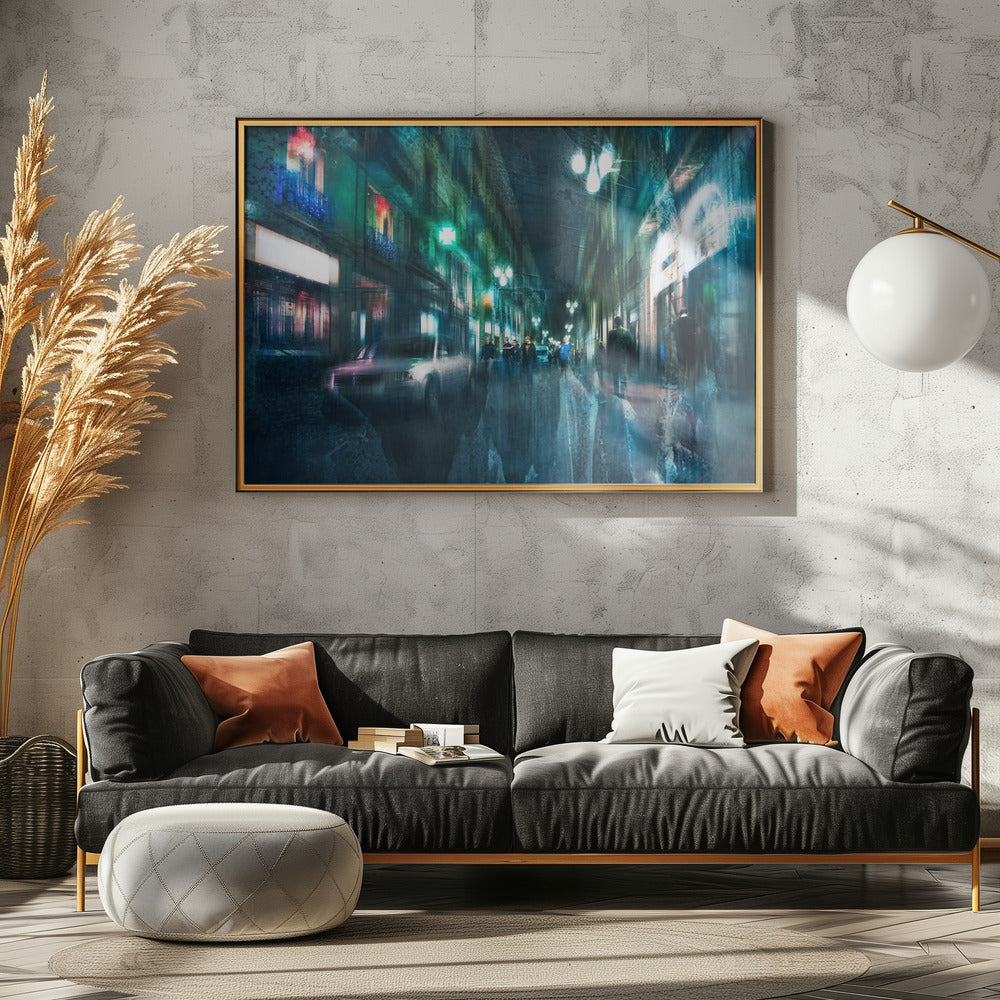 Night in the alleys of Barcelona - Poster / Art Print - interiör