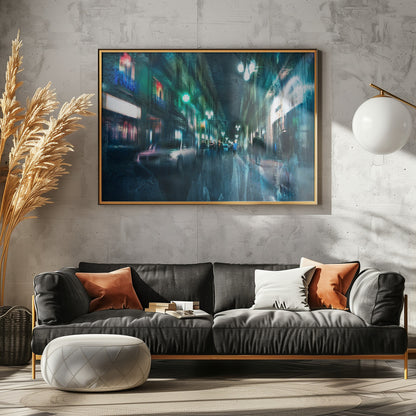 Night in the alleys of Barcelona - Poster / Art Print - interiör