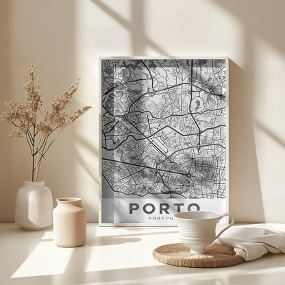 Porto City White - Poster / Art Print - interiör