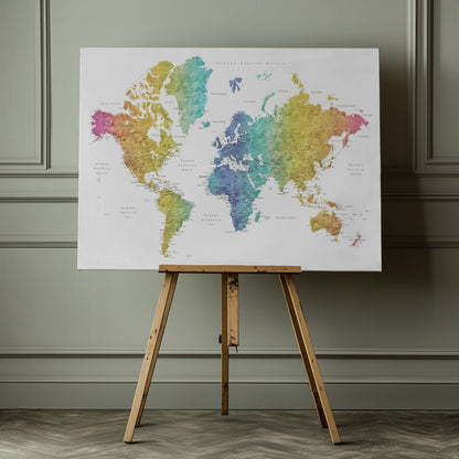 Jude's världskarta på spanska - Poster / Art Print - interiör