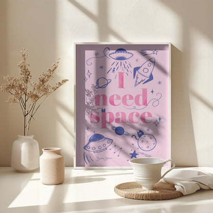 I Need Space A1 - Poster / Art Print - interiör