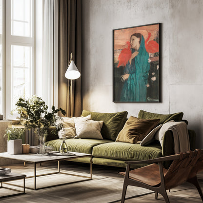 Young Woman With Ibis - Poster / Art Print - interiör