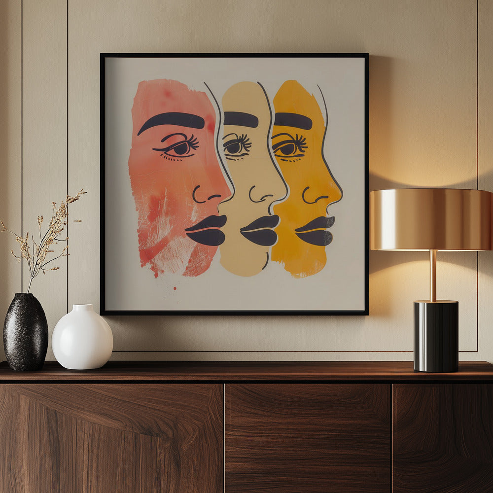 Three Faces - Poster / Art Print - interiör