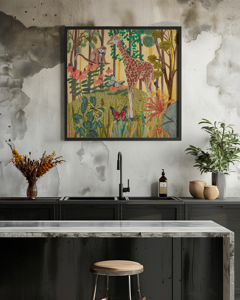 Giraffe in nature - Poster / Art Print - interiör