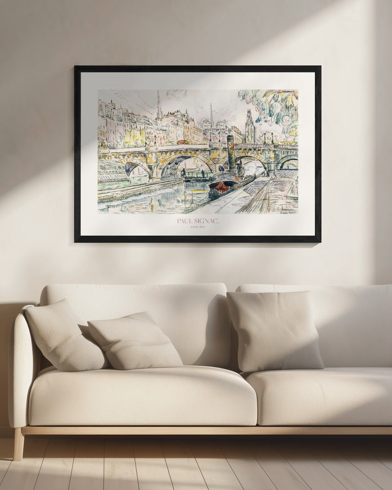 Tugboat At the Pont Neuf, Paris 1923 Poster - Poster / Art Print - interiör
