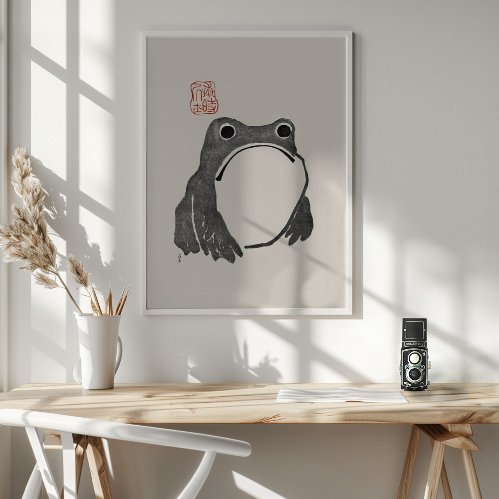 Grumpy Frog I Black - Poster / Art Print - interiör