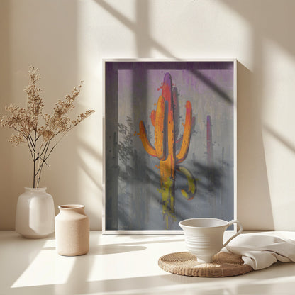 Colorful Cactus Painting - Poster / Art Print - interiör