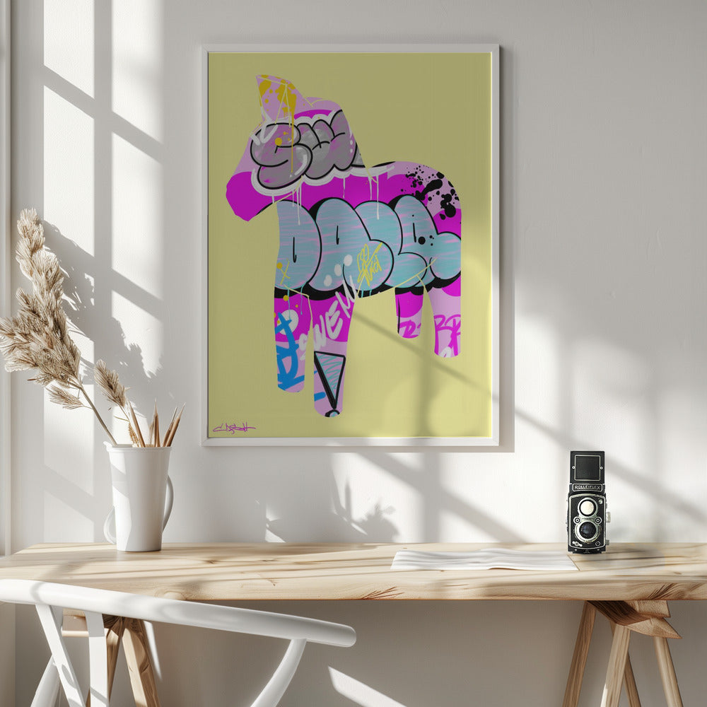 Dalahäst 12 - Poster / Art Print - interiör