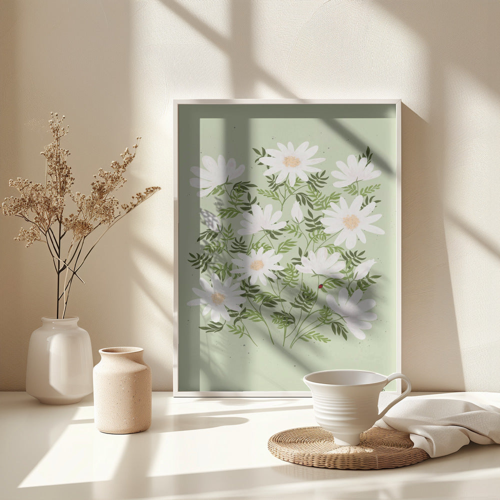 Ladybug flowers - Poster / Art Print - interiör