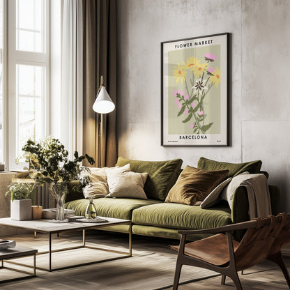 Flower Market Barcelona - Poster / Art Print - interiör