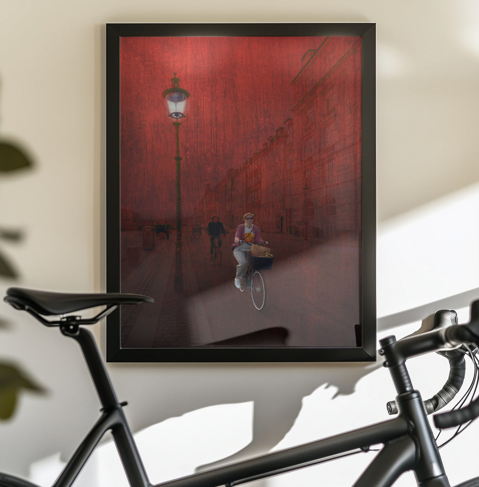 Bicycling in Copenhagen - Poster / Art Print - interiör