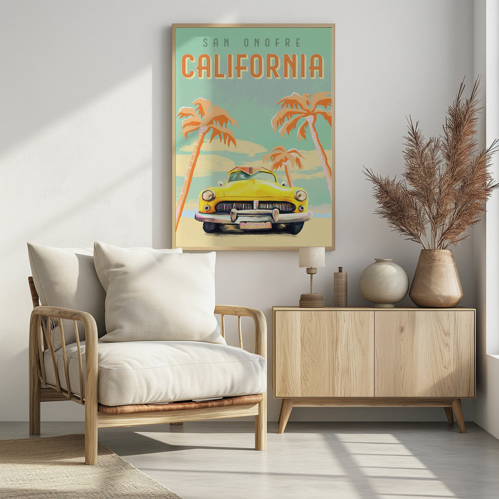 California Surf Poster - Poster / Art Print - interiör
