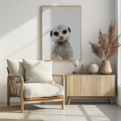 Peekaboo Baby Meerkat - Poster / Art Print - interiör