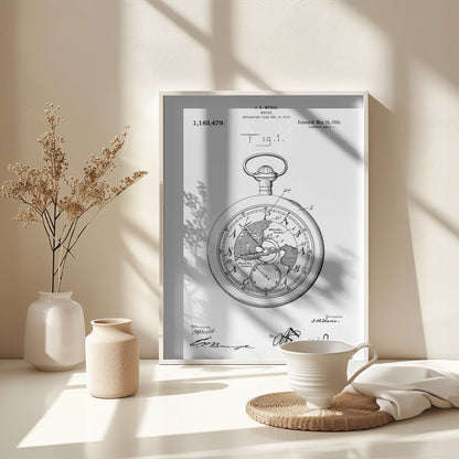 Watch Patent 1916 - Poster / Art Print - interiör
