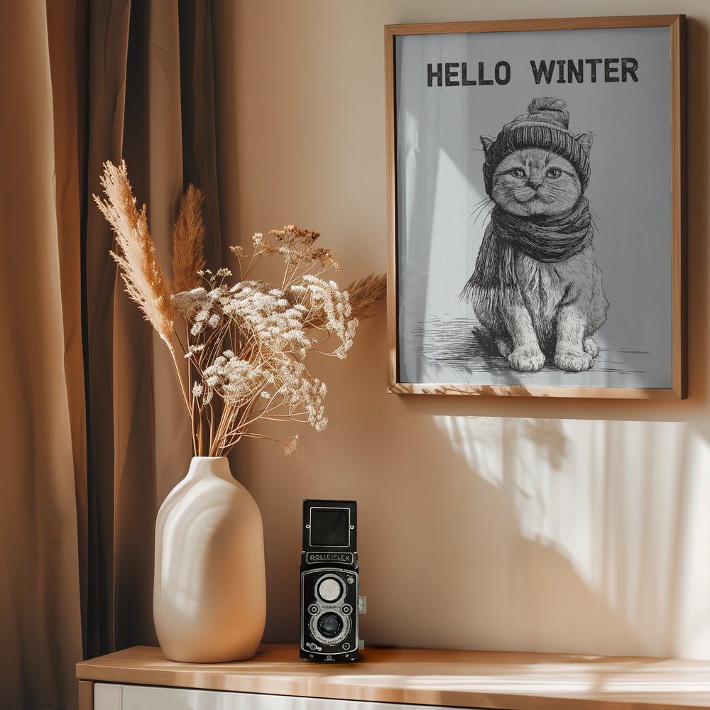 Hello Winter - Poster / Art Print - interiör