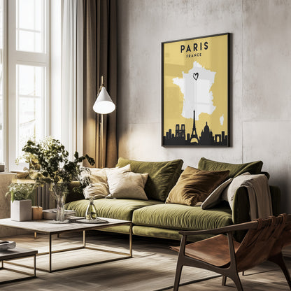 City Love Maps 64 - Poster / Art Print - interiör