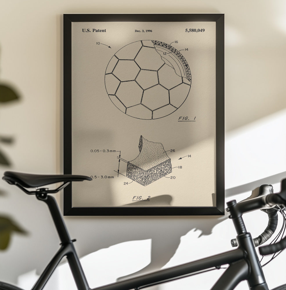 Soccer Ball Patent 1996 - Poster / Art Print - interiör