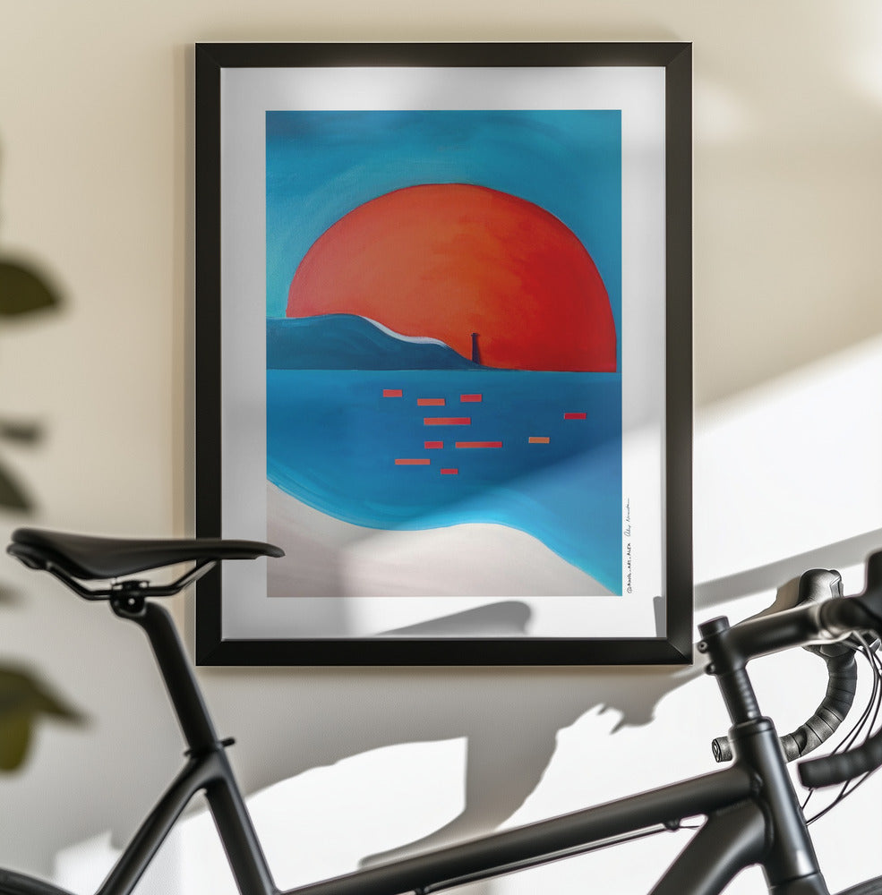 Vibrant Sunset Lighthouse - Poster / Art Print - interiör