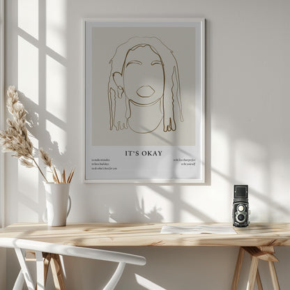 Woman line portrait - Poster / Art Print - interiör
