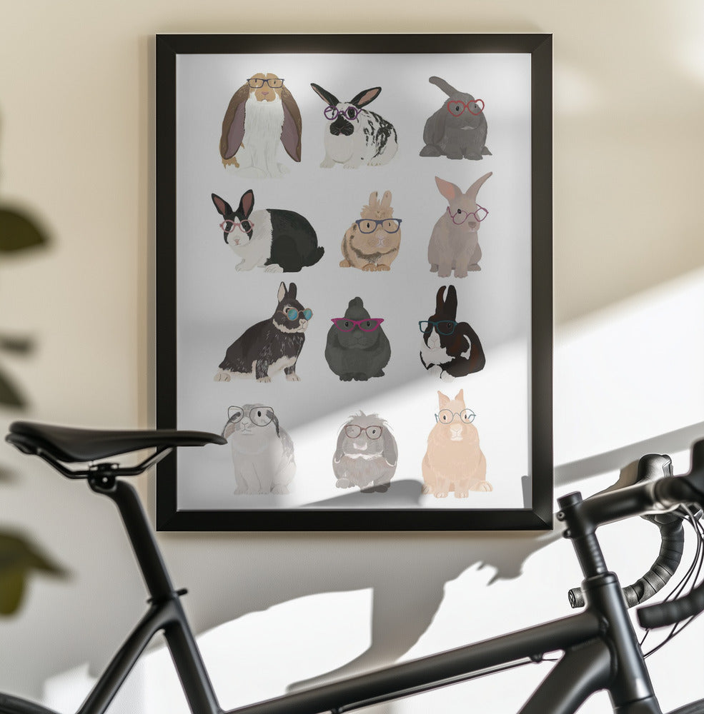 Rabbit Family - Poster / Art Print - interiör