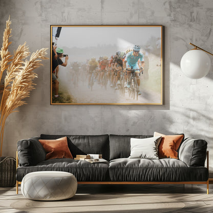 Cycling in the dust - Poster / Art Print - interiör