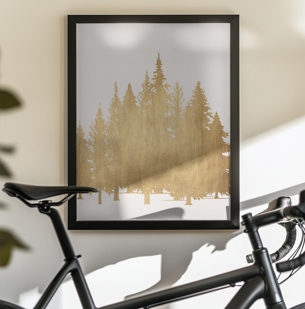 Tannenwald (gold) - Poster / Art Print - interiör