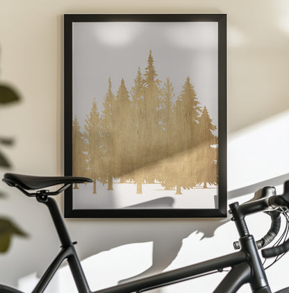 Tannenwald (gold) - Poster / Art Print - interiör