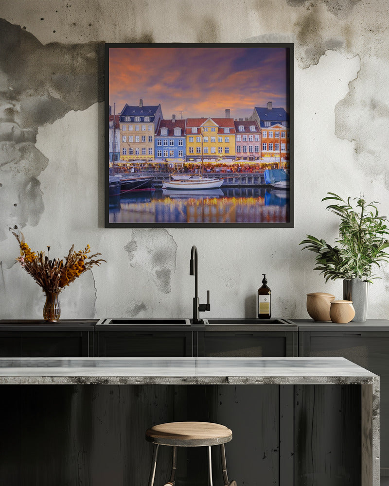 COPENHAGEN Charming Evening Mood at Nyhavn - Poster / Art Print - interiör