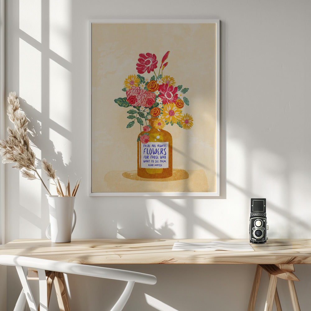 Always flowers - Poster / Art Print - interiör