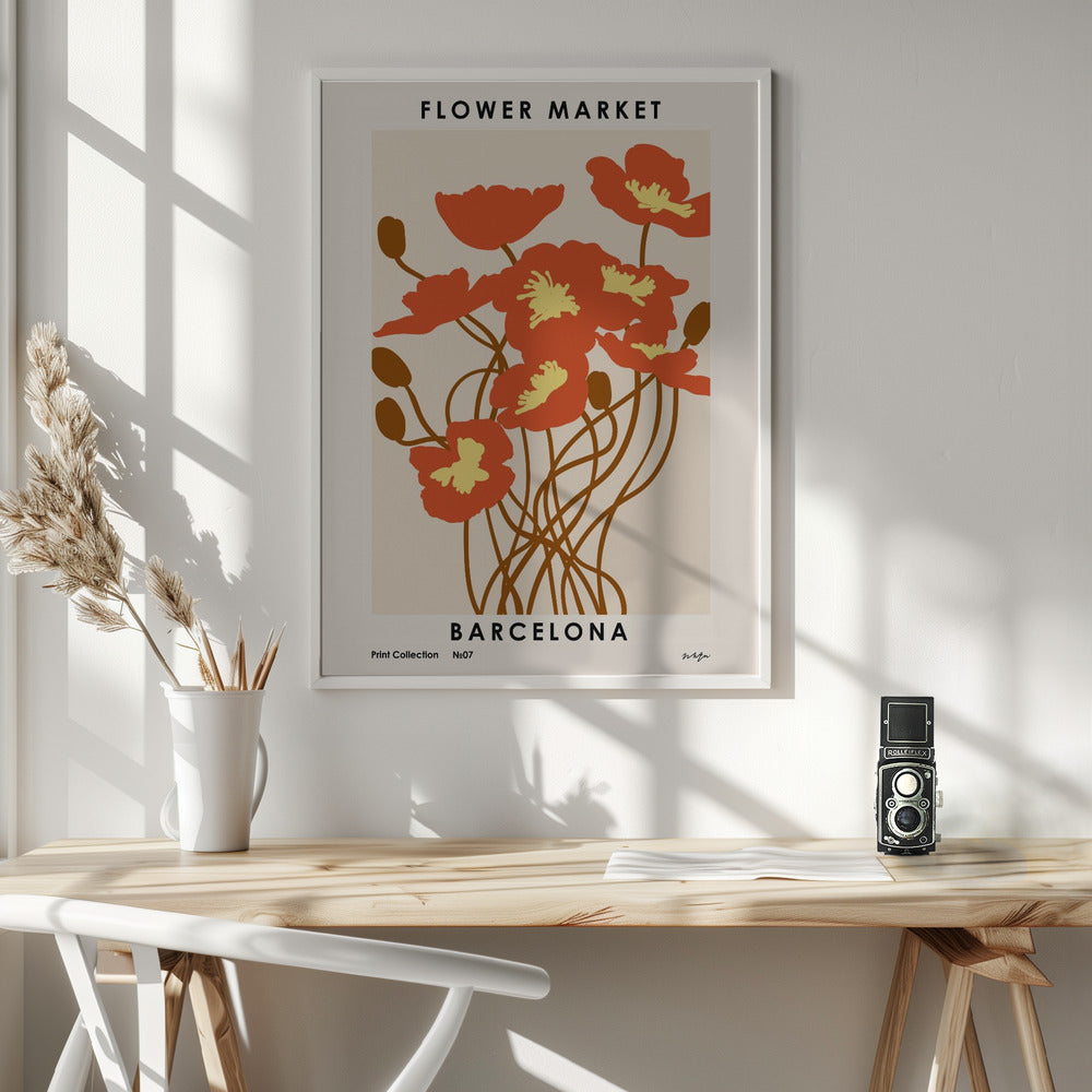 Flower Market. Barcelona - Poster / Art Print - interiör