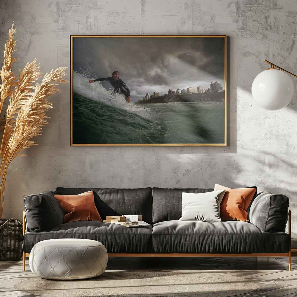 Apocalyptic Surfer - Poster / Art Print - interiör