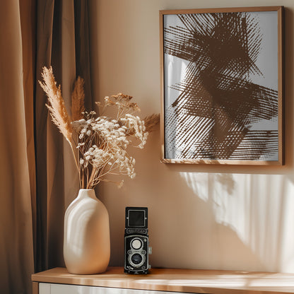 Abstract Brown Lines - Poster / Art Print - interiör