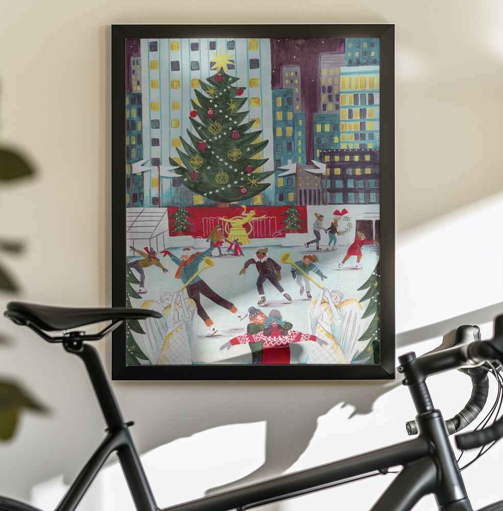 Ice skating at Rockefeller center - Poster / Art Print - interiör