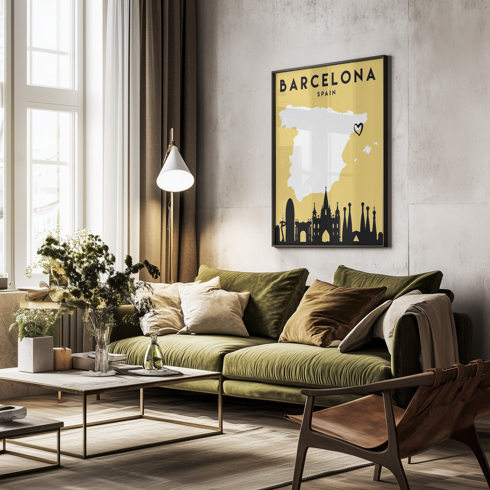 City Love Maps 09 - Poster / Art Print - interiör