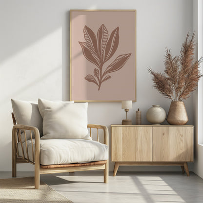 Mocha Foliage - Poster / Art Print - interiör