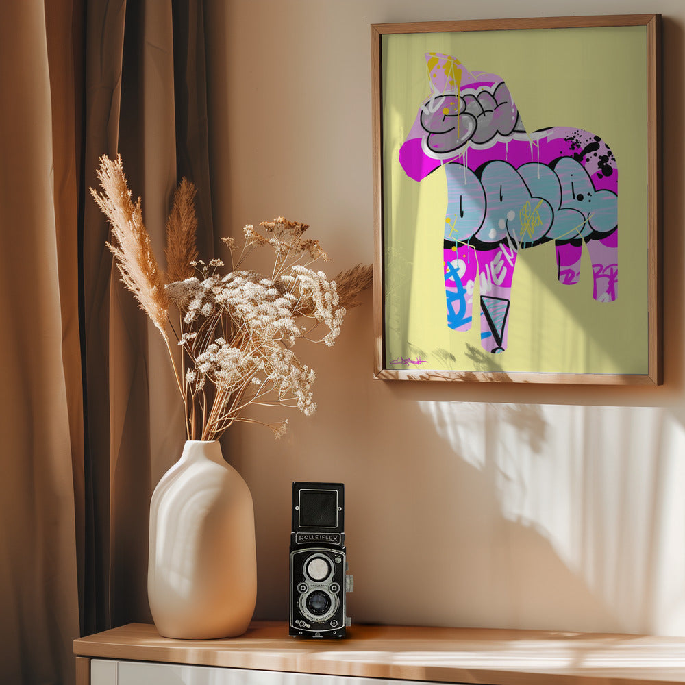 Dalahäst 12 - Poster / Art Print - interiör