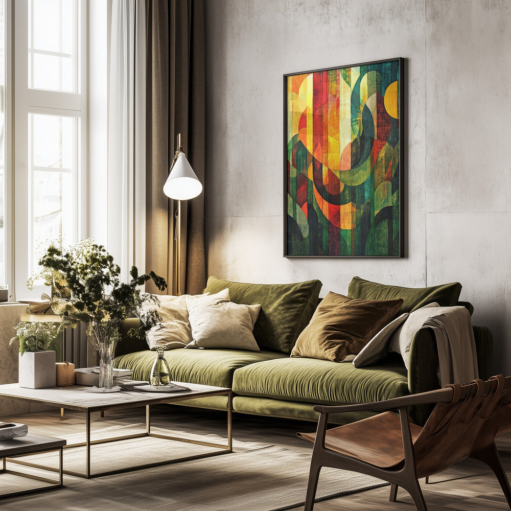 Deep Forest Sunlight - Poster / Art Print - interiör