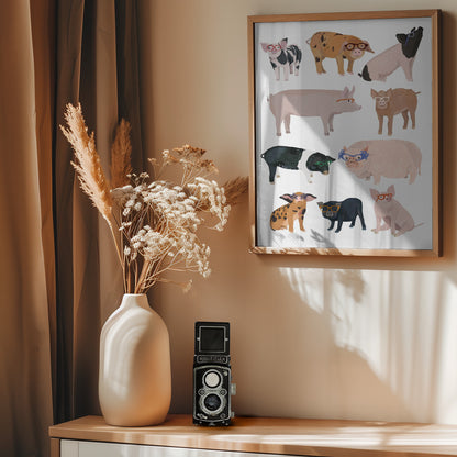 Pigs Glasses - Poster / Art Print - interiör