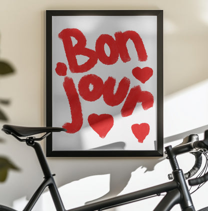Bonjour Hearts - Poster / Art Print - interiör