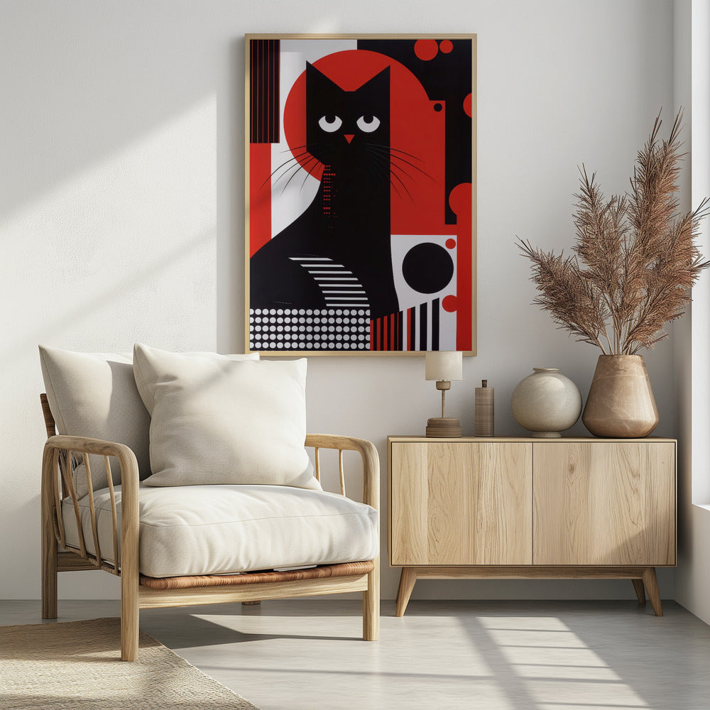 The Abstract Cat - Poster / Art Print - interiör