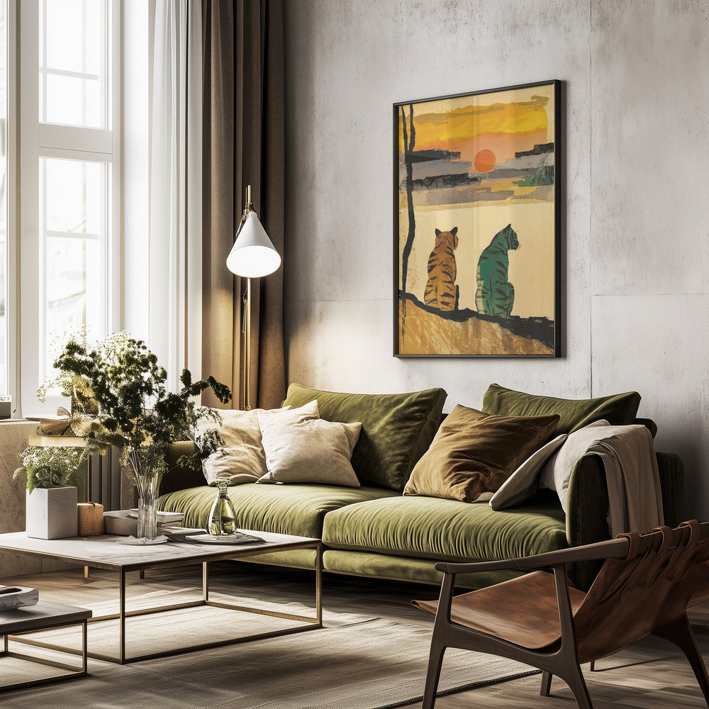 Resting Tigers - Poster / Art Print - interiör