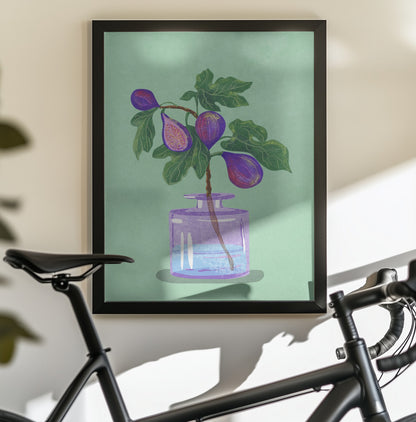 Figs Branch In Vase - Poster / Art Print - interiör